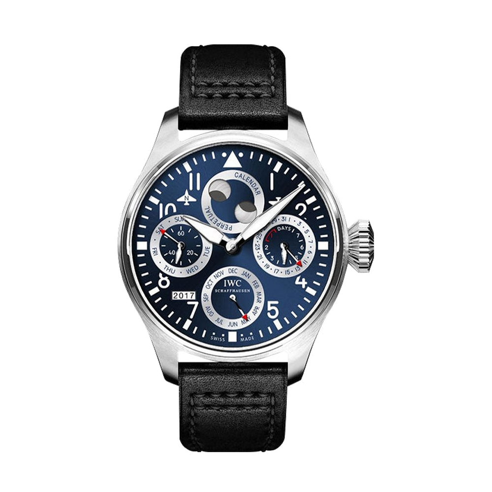 IWC Big Pilot's Watch Perpetual Calendar Laureus Italia Onlus Blue/Navy Dial Straps