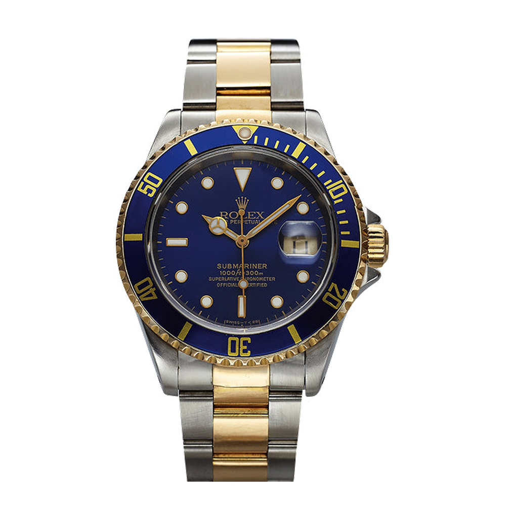 Rolex Submariner Date 16613 Blue Tritium Blue/Navy Dial Straps
