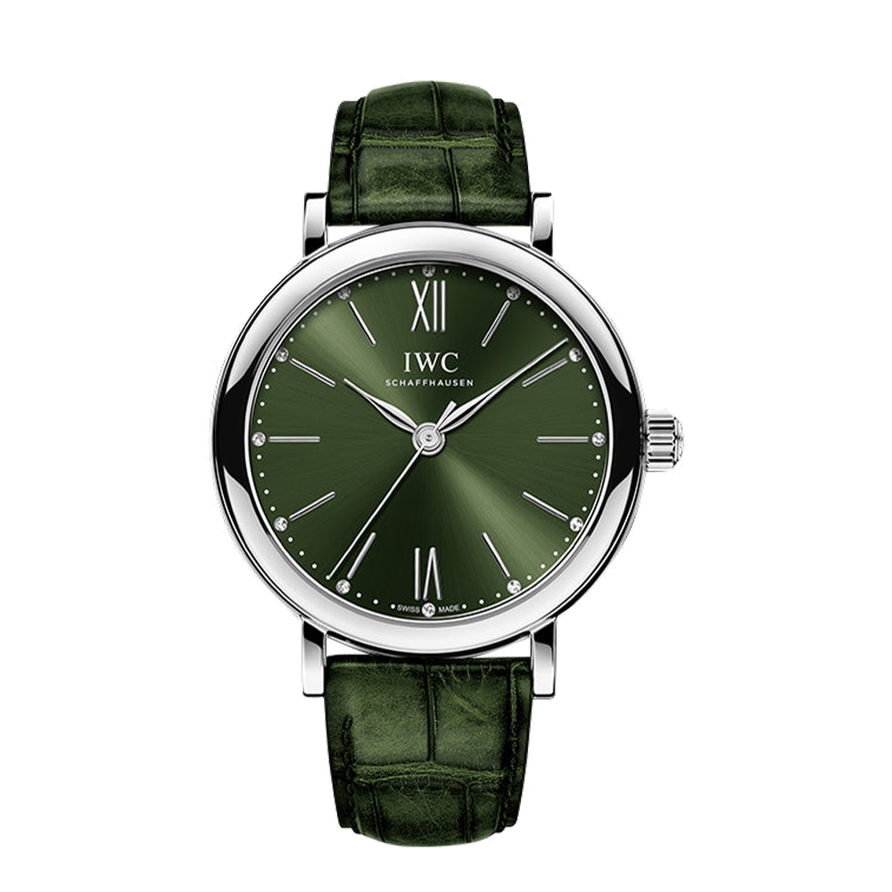 IWC Portofino 34 Stainless Steel / Green / Santoni