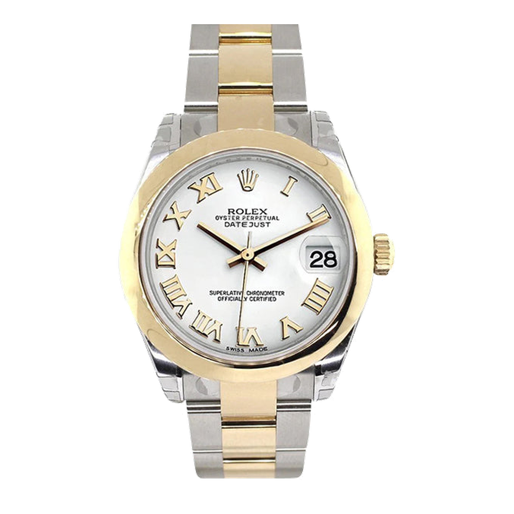 Rolex Datejust 31 Rolesor Yellow Domed / Jubilee / White Roman