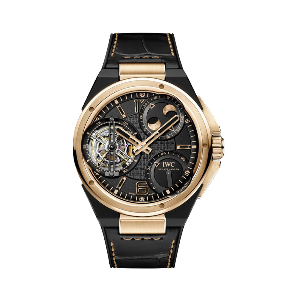 IWC Ingenieur Constant Force Tourbillon Black Dial Straps