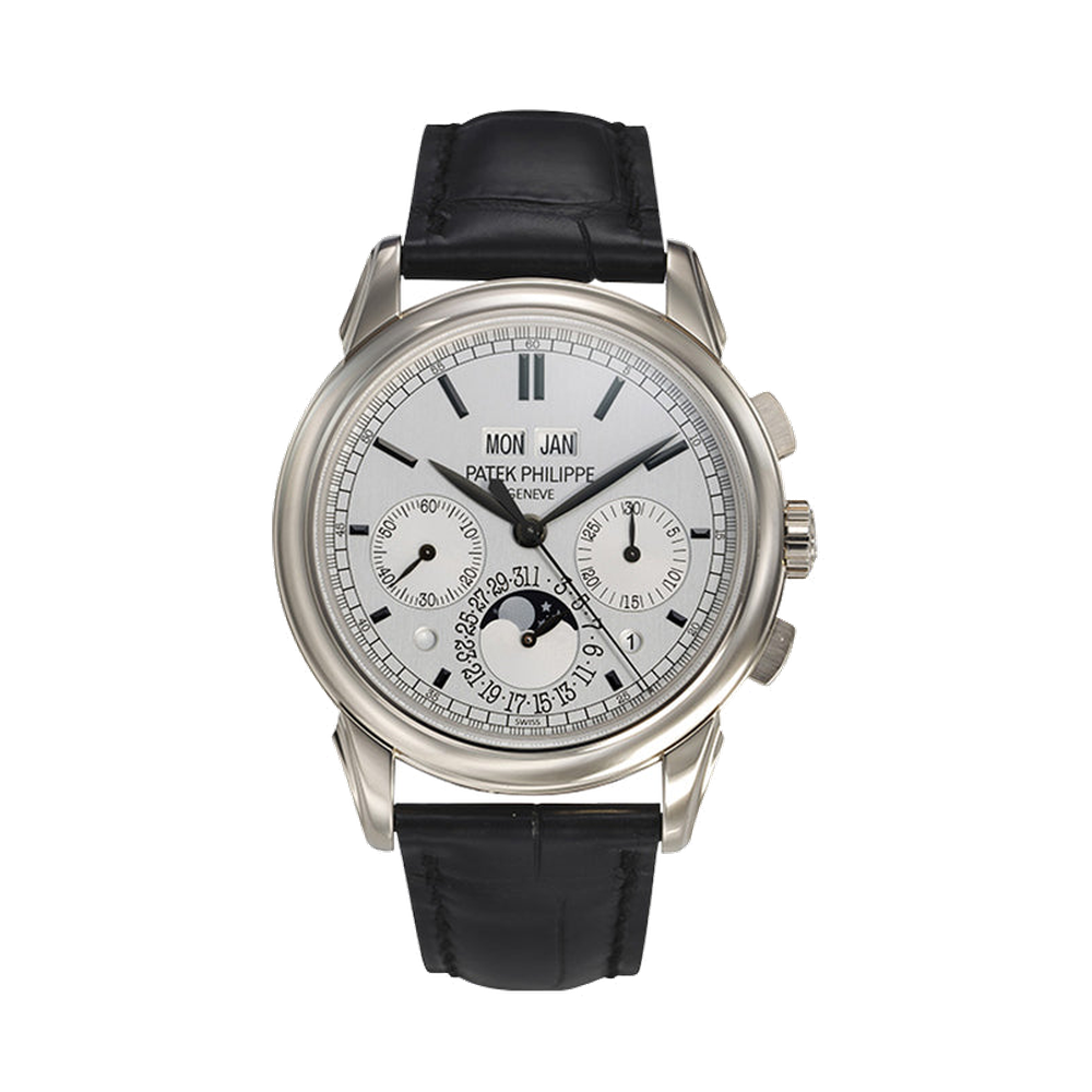Patek Philippe Perpetual Calendar Chronograph 5270 White Gold / Silver White Dial Straps