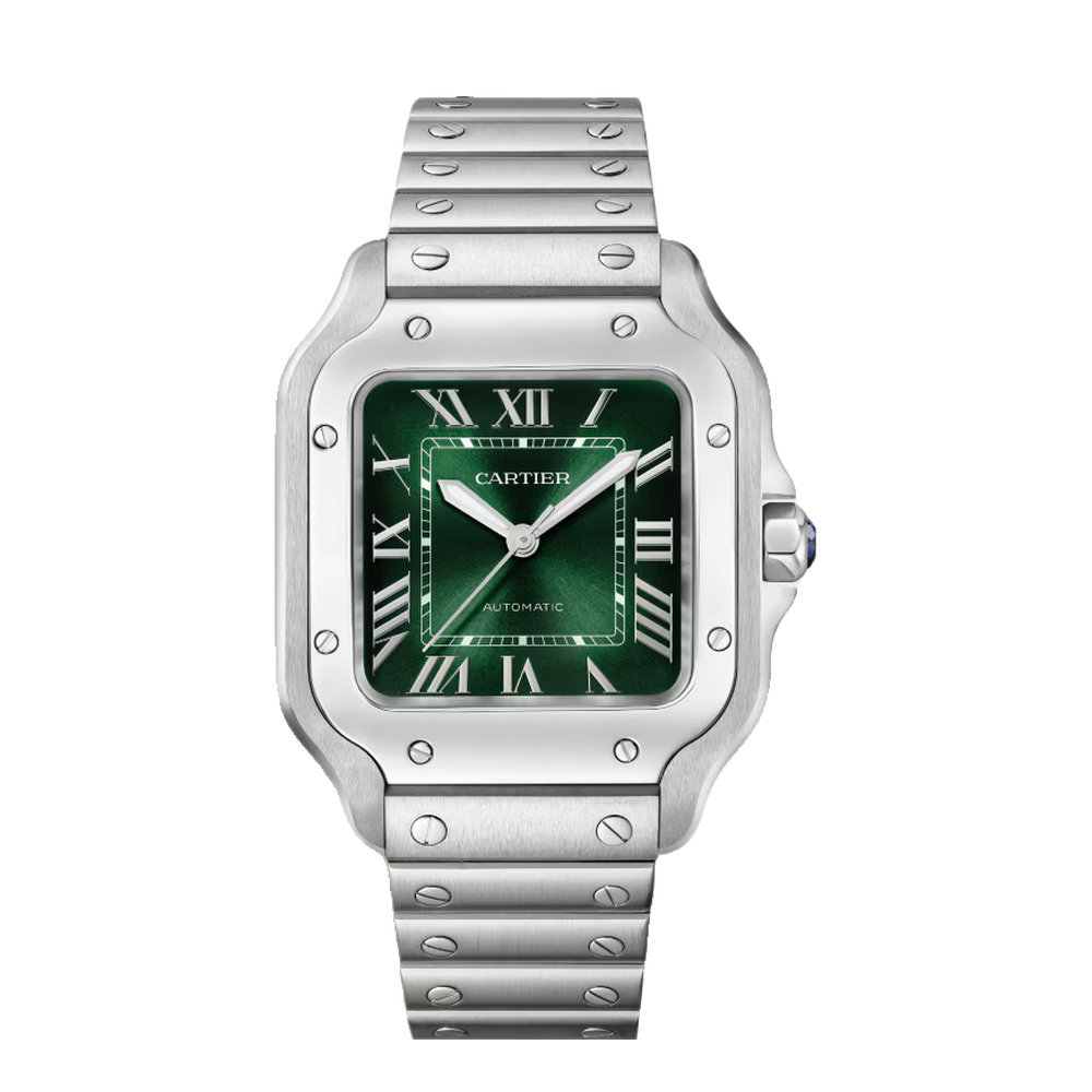 Cartier Santos de Cartier Medium Green Green Dial Straps