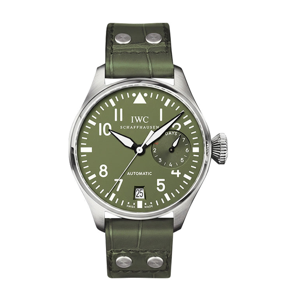 IWC Big Pilot Stainless Steel / Green / Zegg & Cerlati Green Dial Straps