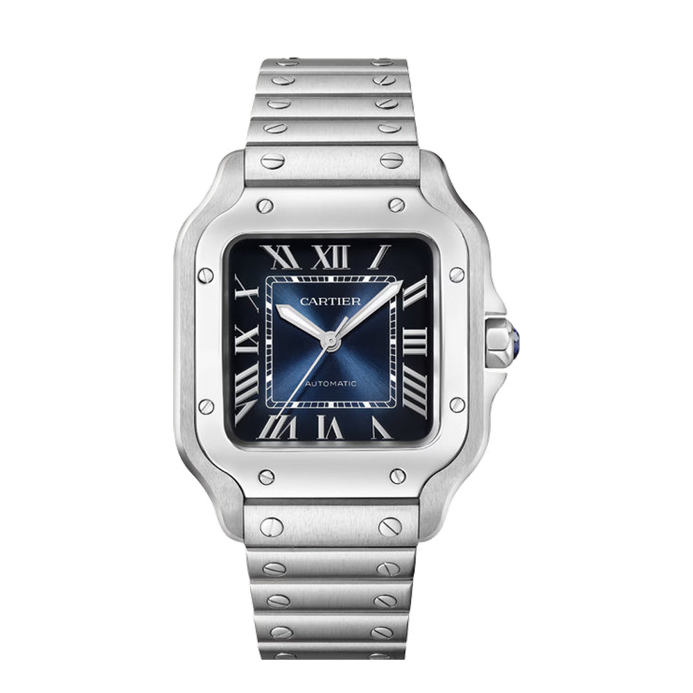 Cartier Santos de Cartier Medium Blue/Navy Dial Straps
