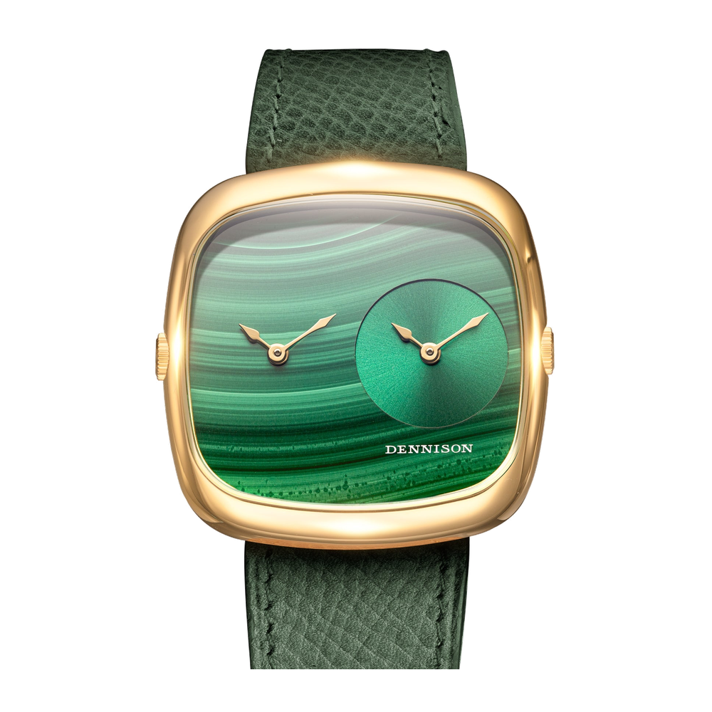 Dennison Malachite & Green Sunray In Gold Green Dial Straps
