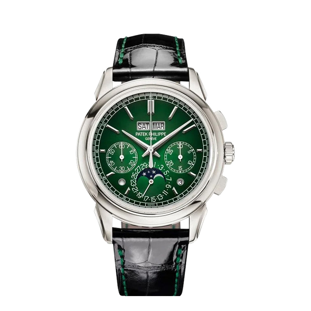 Patek Philippe Perpetual Calendar Chronograph 5270 Platinum / Green Green Dial Straps