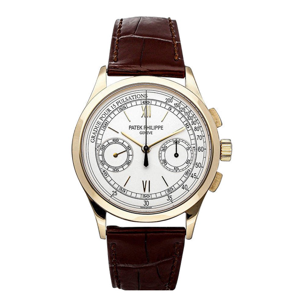 Patek Philippe Chronograph 5170 Yellow Gold / Silver White Dial Straps