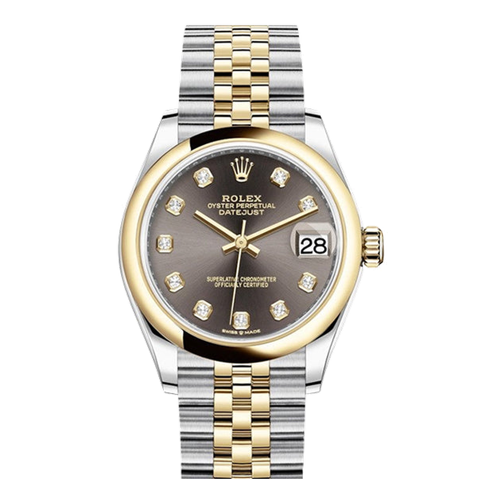 Rolex Datejust 31 Stainless Steel / Yellow Gold / Domed / Grey - Diamond / Jubilee
