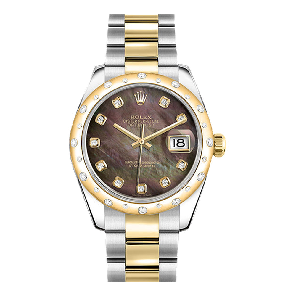 Rolex Datejust 31 Rolesor Yellow Domed Diamond / Oyster / Black MOP