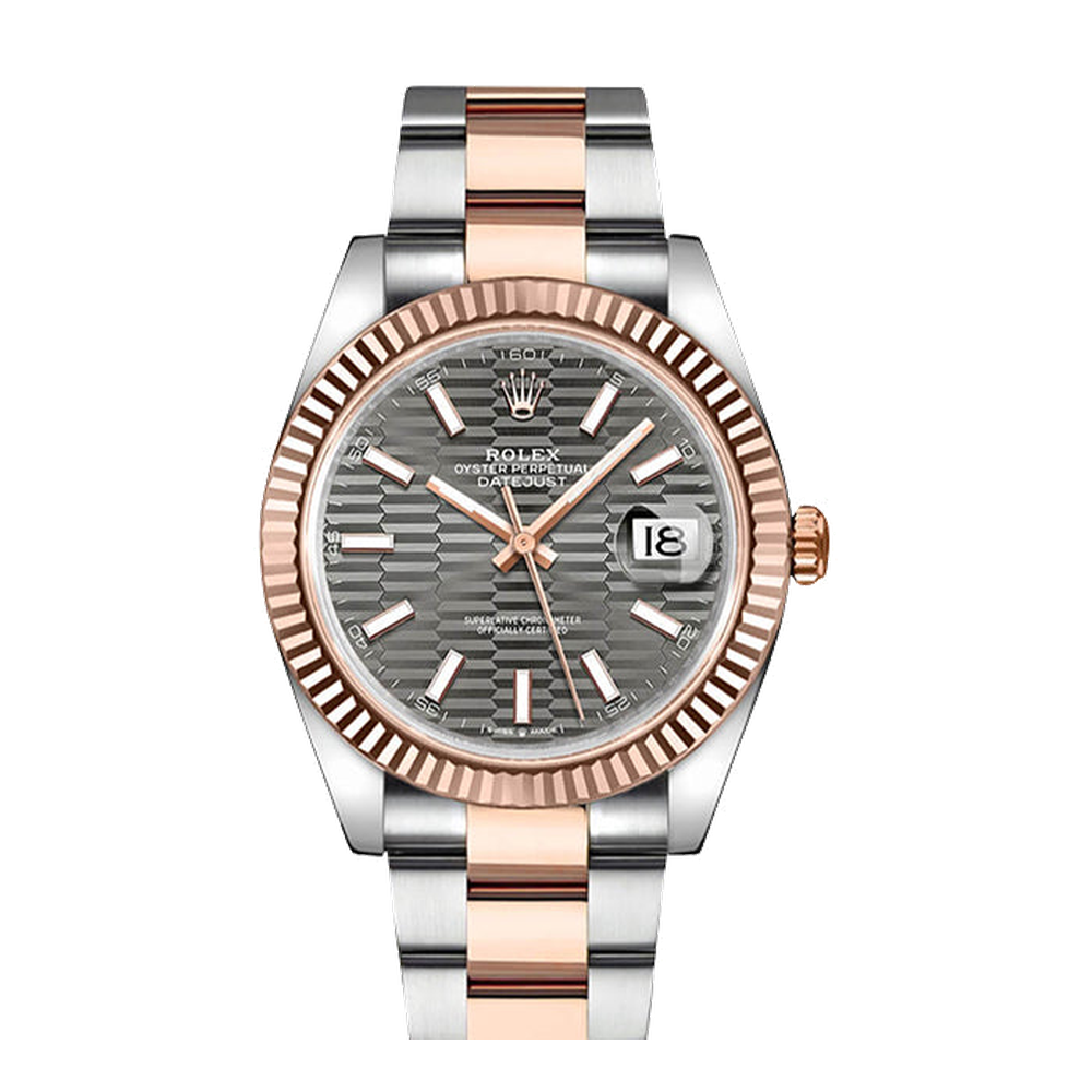 Rolex Datejust 41 Rolesor Everose - Fluted / Oyster / Slate - Fluted