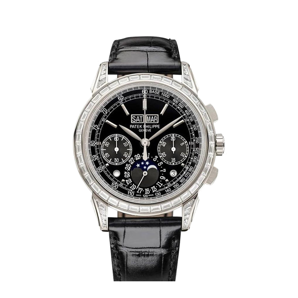 Patek Philippe Perpetual Calendar Chronograph 5271 Platinum / Black Black Dial Straps