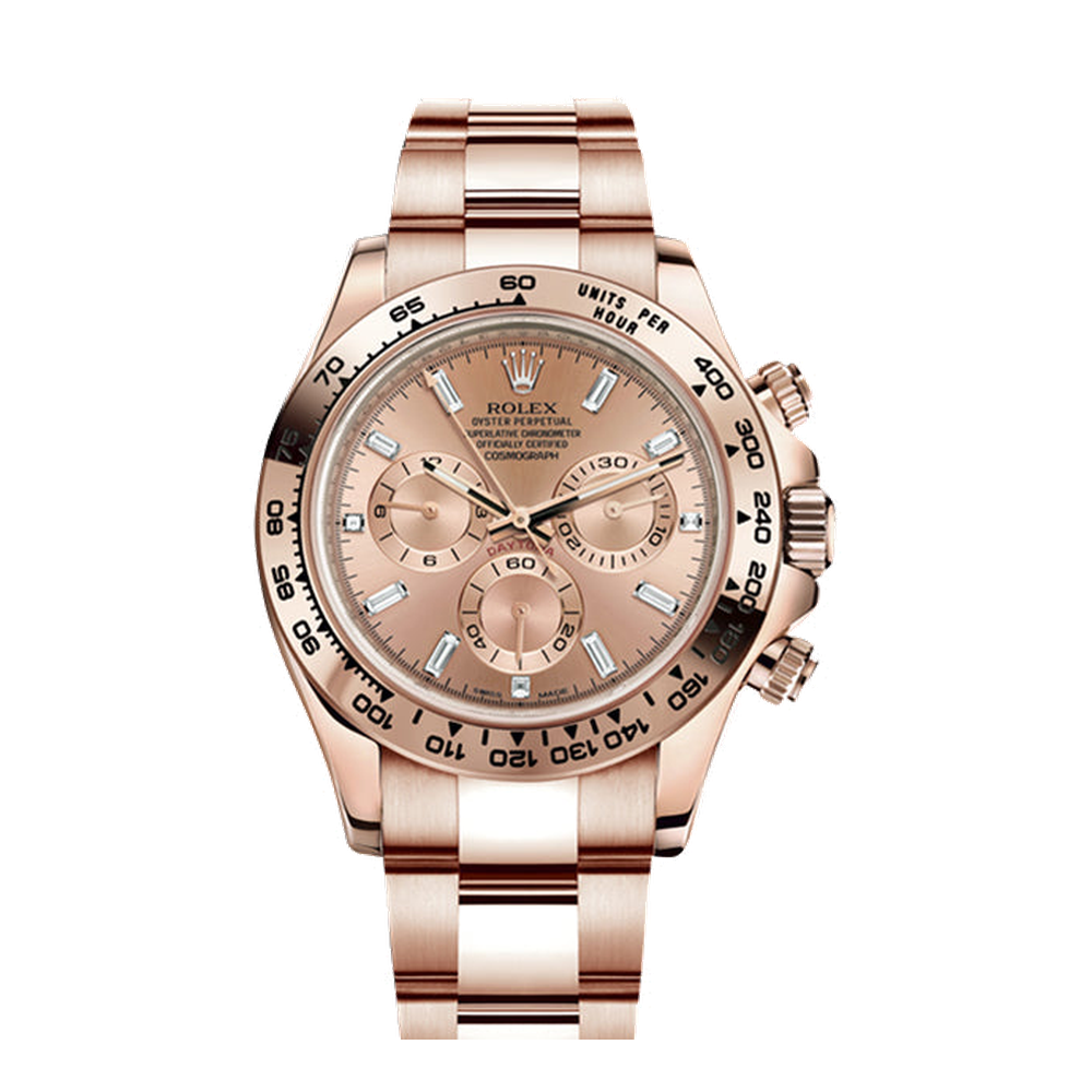 Rolex Cosmograph Daytona Everose / Pink Baguette Pink/Salmon Dial Straps