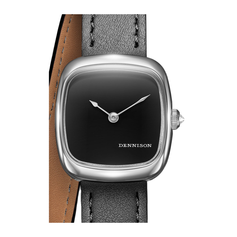 Dennison Mini Black Onyx In Steel Black Dial Straps