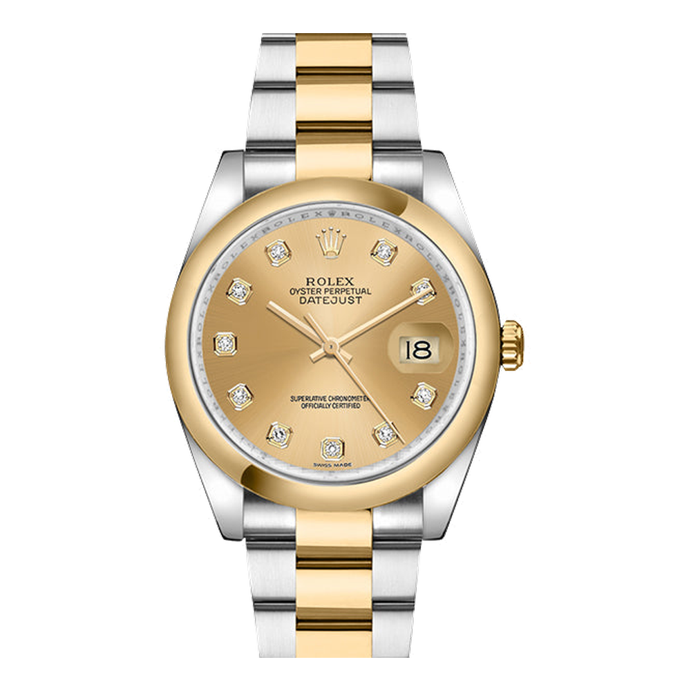 Rolex Datejust 36 Rolesor Yellow Domed / Oyster / Champagne Diamonds