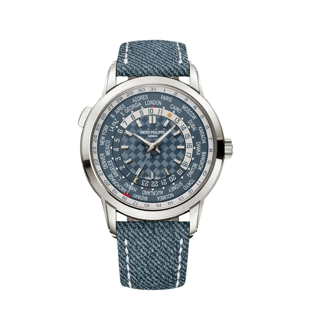 Patek Philippe World Time Date 5330 White Gold / Blue