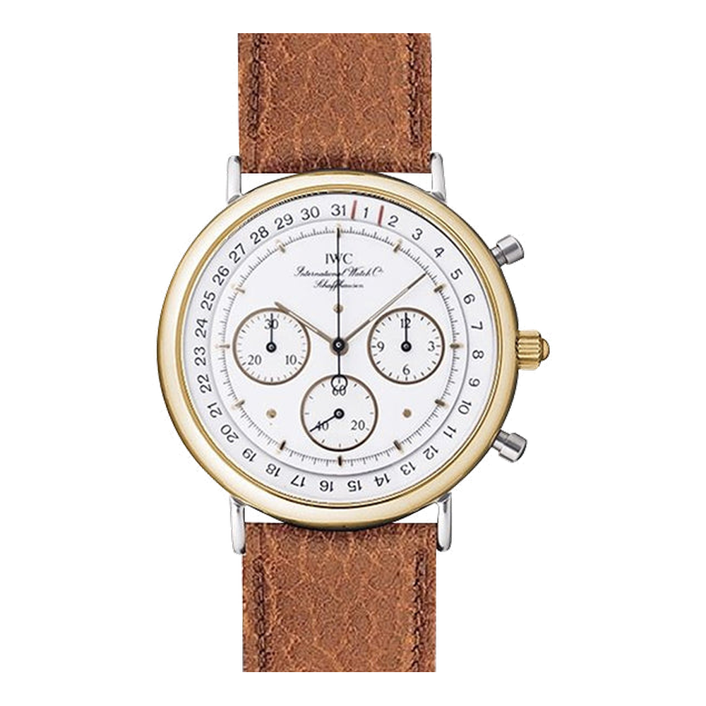 IWC Portofino Chronograph MecaQuartz Stainless Steel / Yellow Gold / White / Alligator