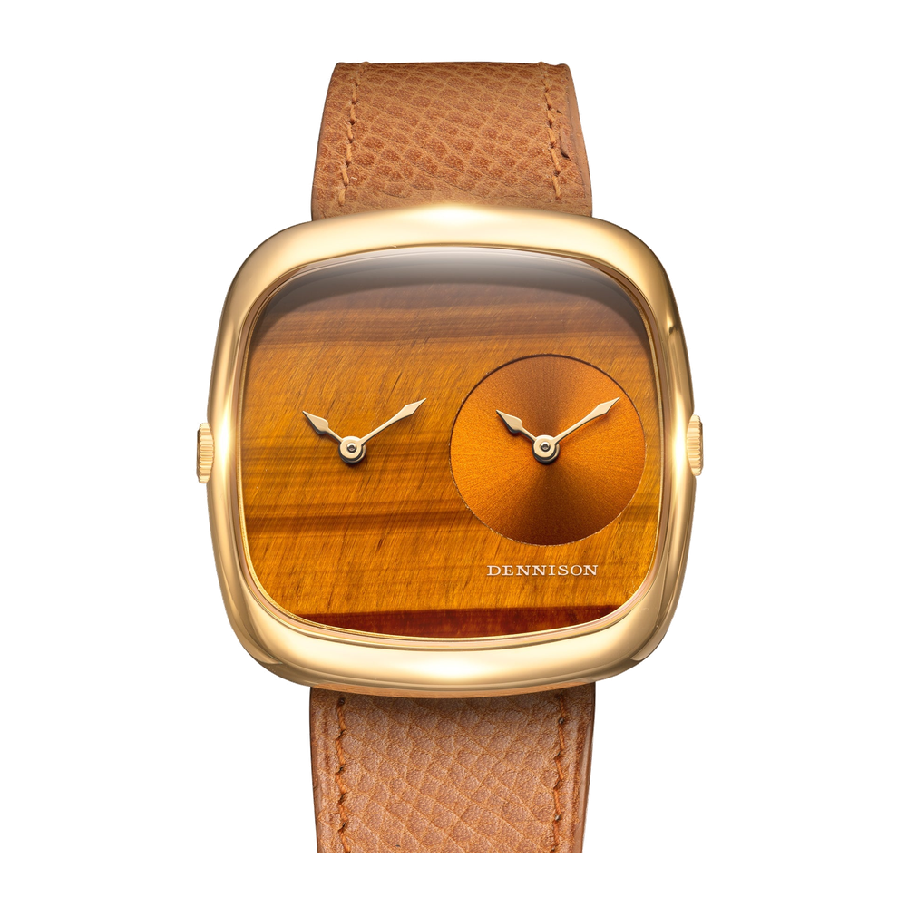 Dennison Tiger Eye & Gold Sunray In Gold Brown Dial Straps