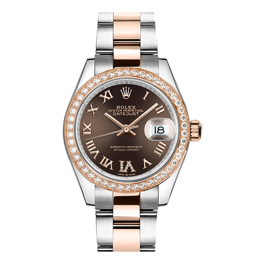 Rolex Datejust 31 Stainless Steel/ Rose Gold / Diamond / Chocolate - Roman / Oyster