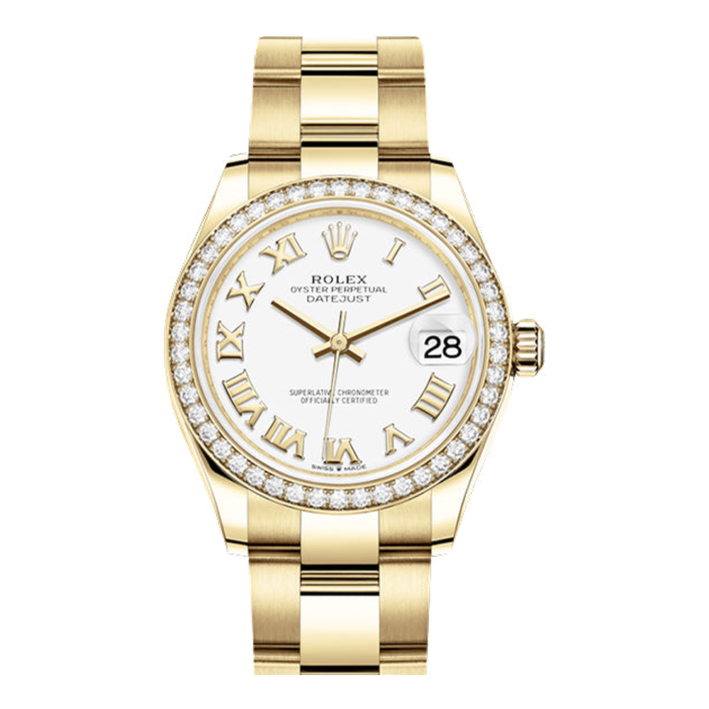 Rolex Datejust 31 Yellow Gold / Diamond / White - Roman / Oyster