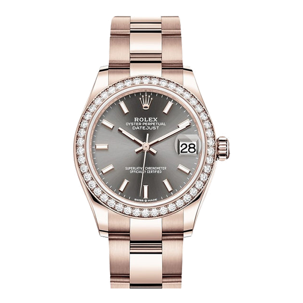 Rolex Datejust 31 Rose Gold / Diamond / Grey / Oyster