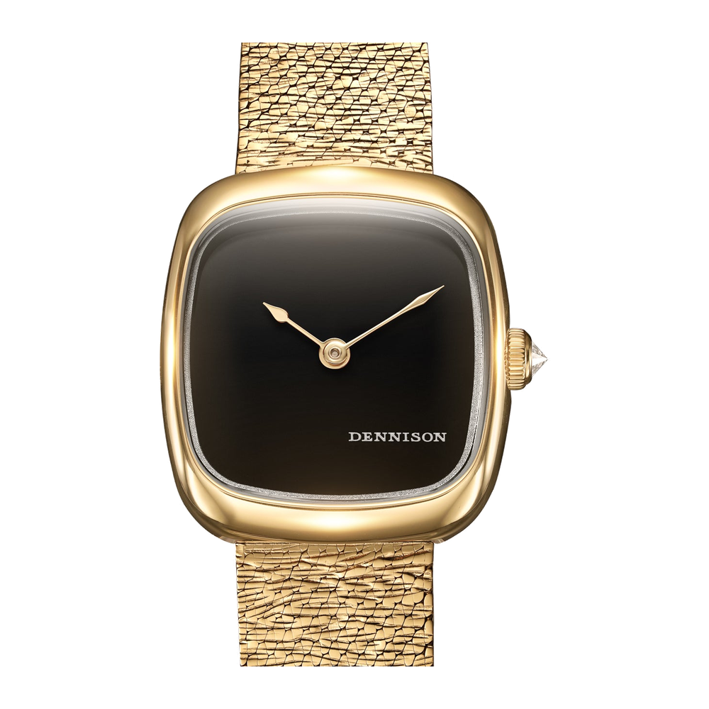 Dennison Mini Black Onyx In Gold Black Dial Straps