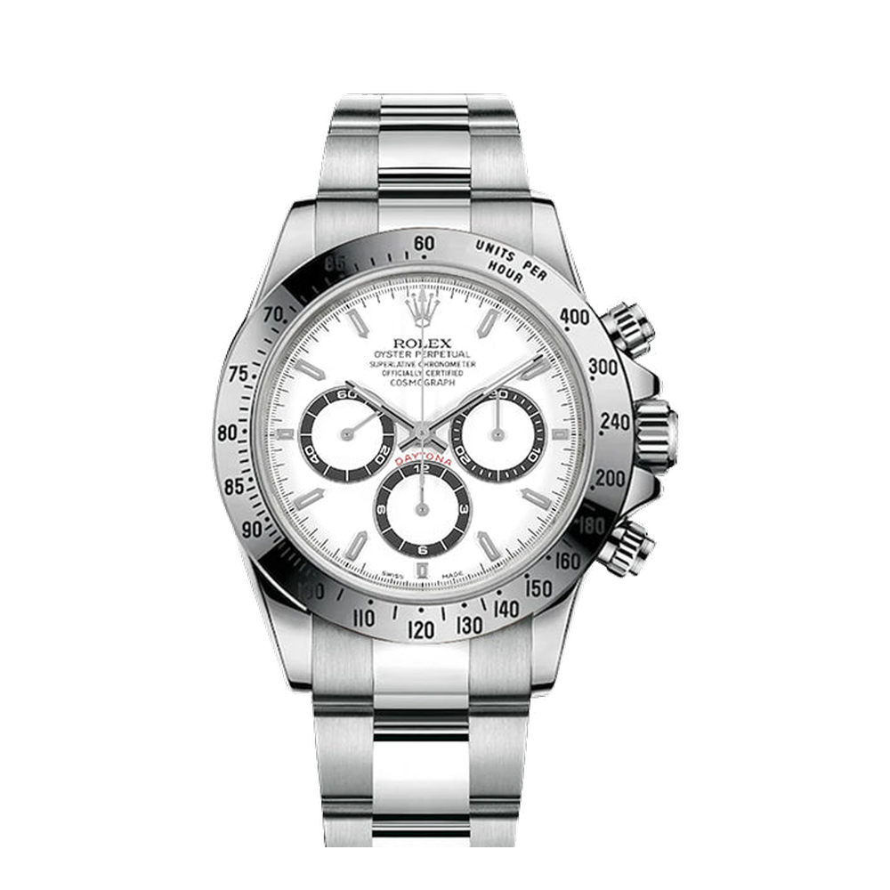 Rolex Cosmograph Daytona Steel / White White Dial Straps