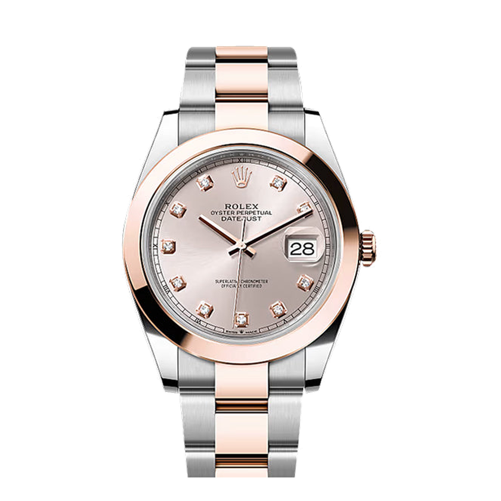 Rolex Datejust 41 Rolesor Everose Smooth / Oyster / Sundust - Diamond
