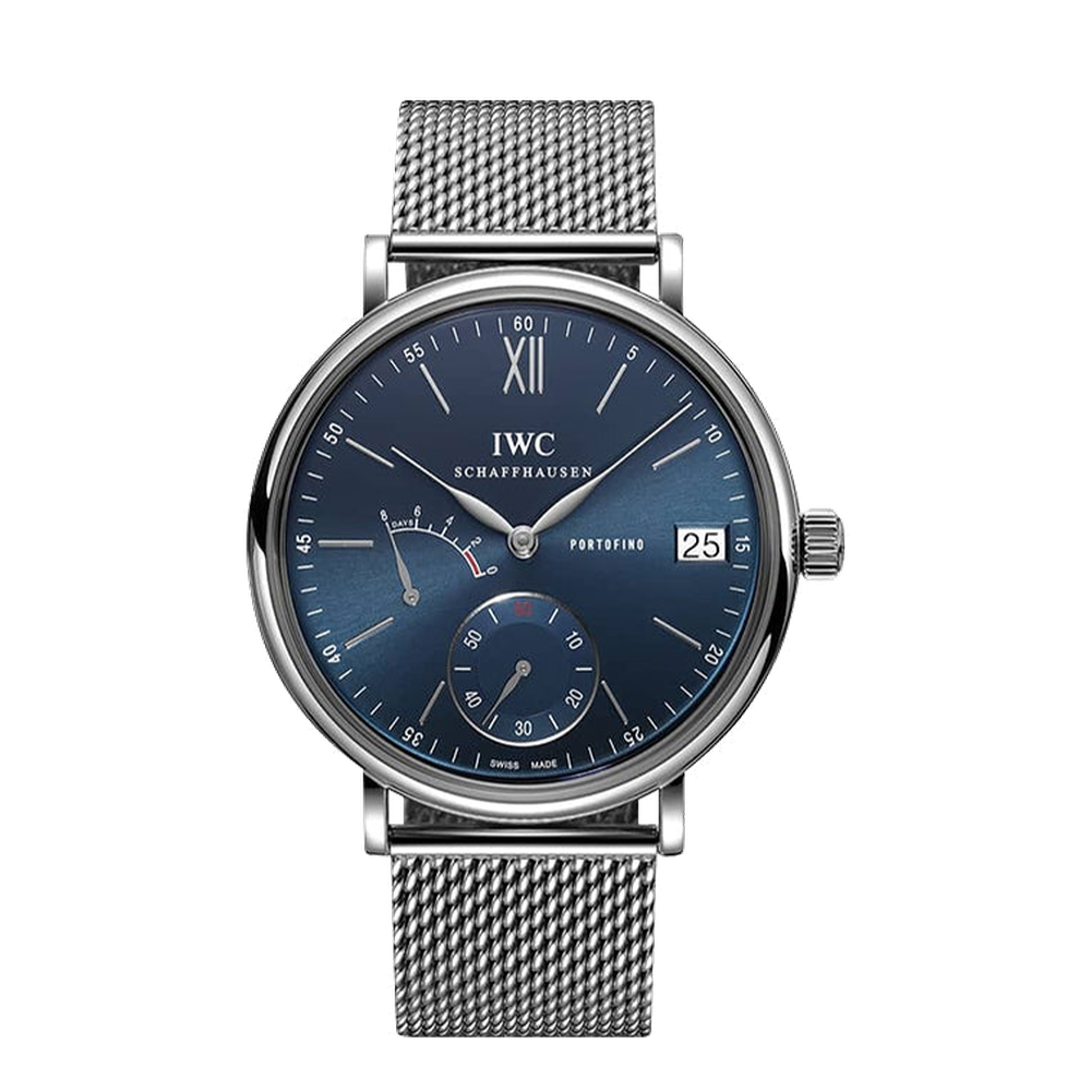IWC Portofino Hand-Wound Eight Days Stainless Steel / Blue / Milanese