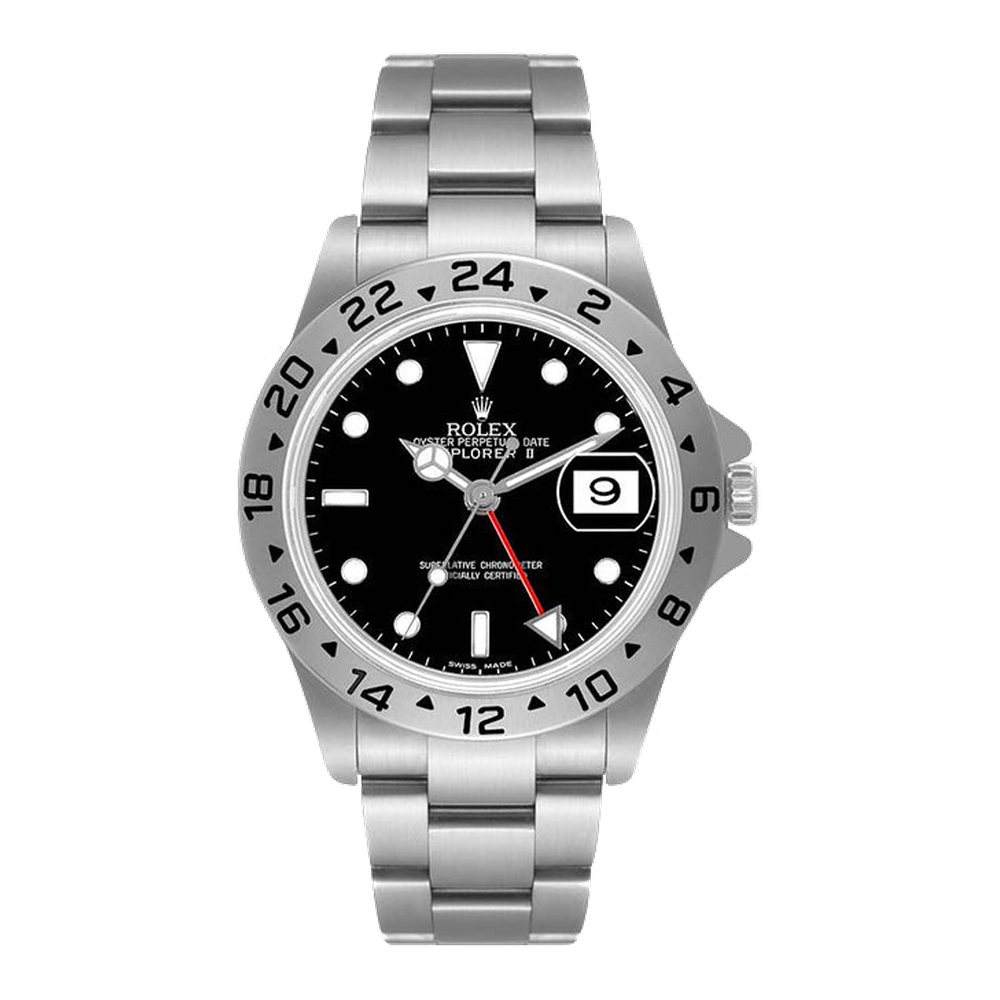Rolex Explorer II Black Superluminova Black Dial Straps