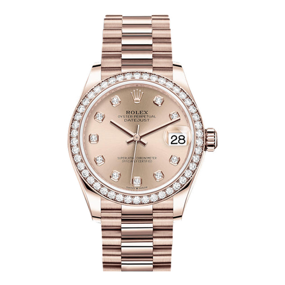 Rolex Datejust 31 Rose Gold / Diamond / Rose - Diamond / President