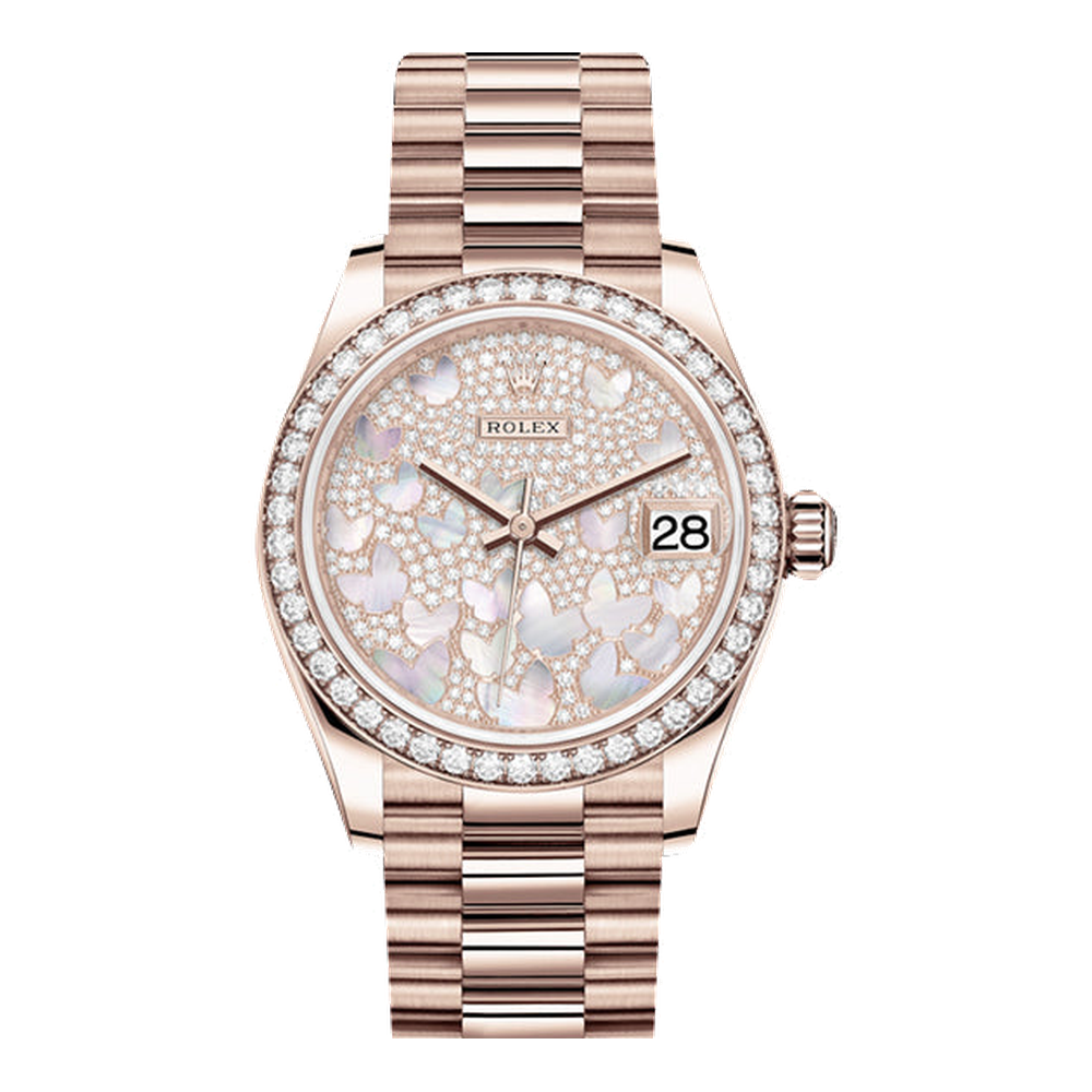 Rolex Datejust 31 Rose Gold / Diamond / Butterfly / President