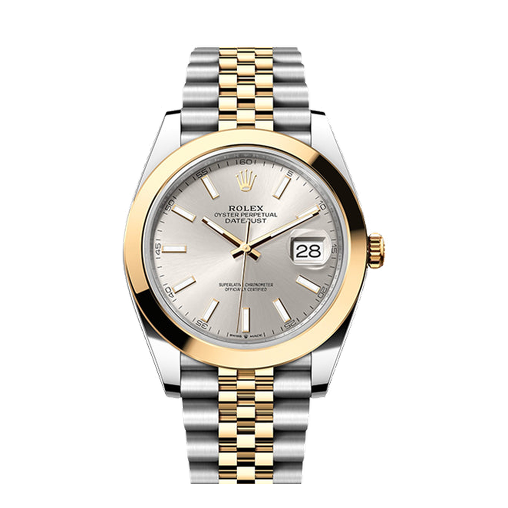 Rolex Datejust 41 Rolesor Yellow Smooth / Jubilee / Silver