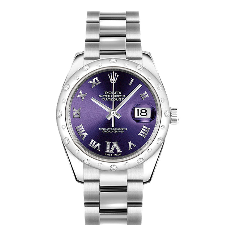 Rolex Datejust 31 Stainless Steel Domed Diamond / Oyster / Purple - Roman