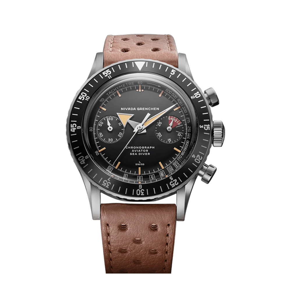 Nivada Grenchen Chronograph Valjoux 23 Broad Arrow