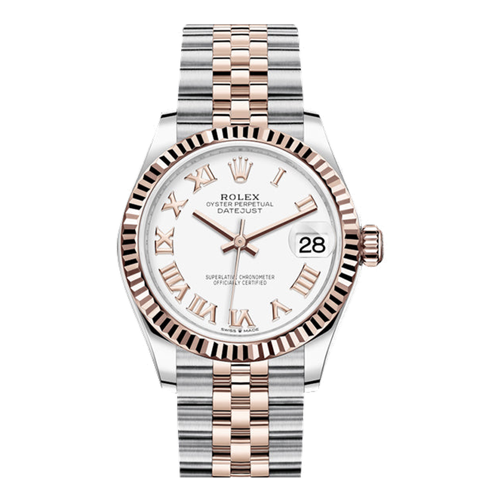 Rolex Datejust 31 Stainless Steel/ Rose Gold / Fluted / White - Roman / Jubilee