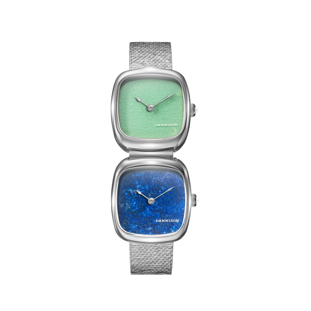 Dennison Dual Time Mini – Lagoon Jadeite & Lapis Lazuli Blue/Navy Dial Straps