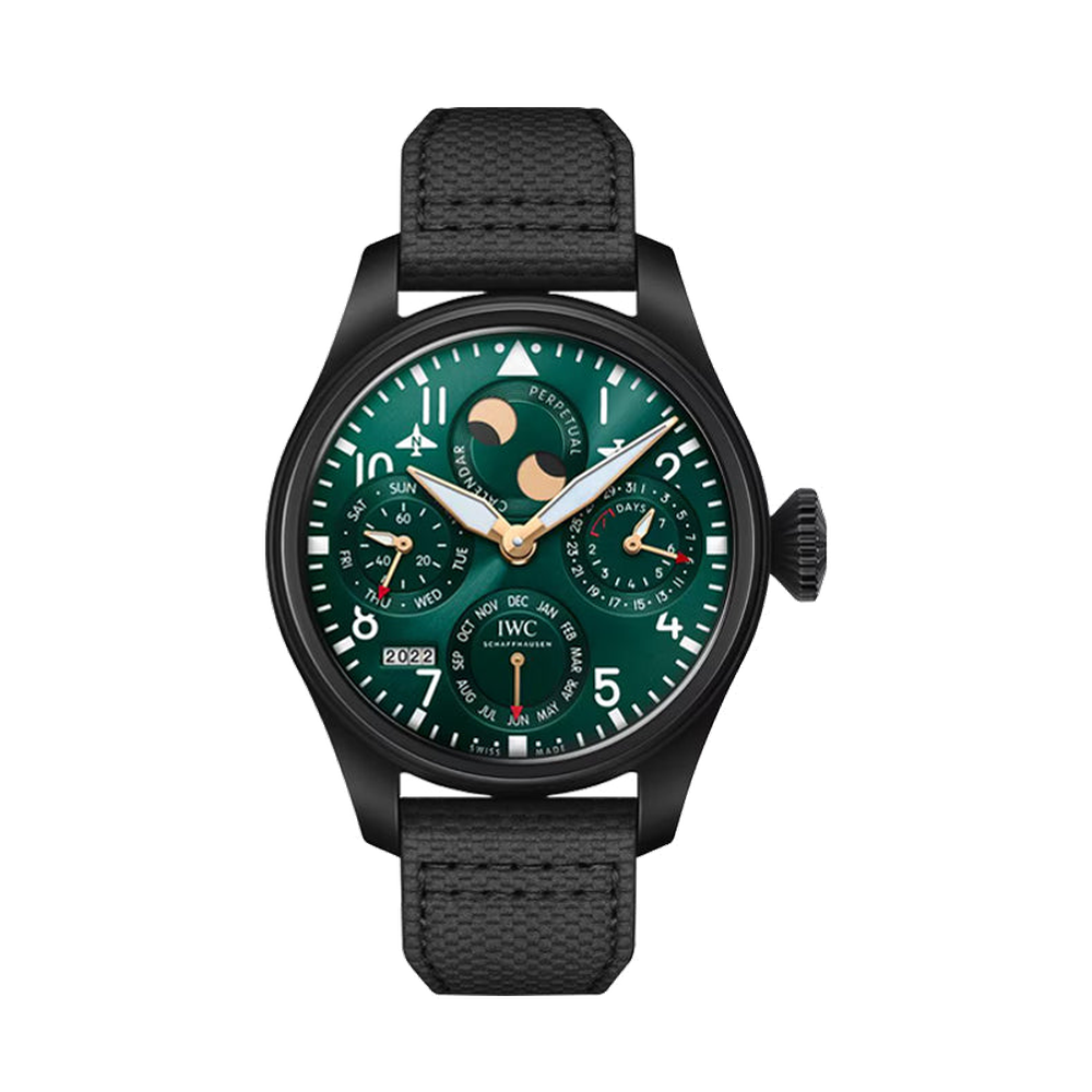 IWC Big Pilot's Watch Perpetual Calendar Edition Racing Green Green Dial Straps