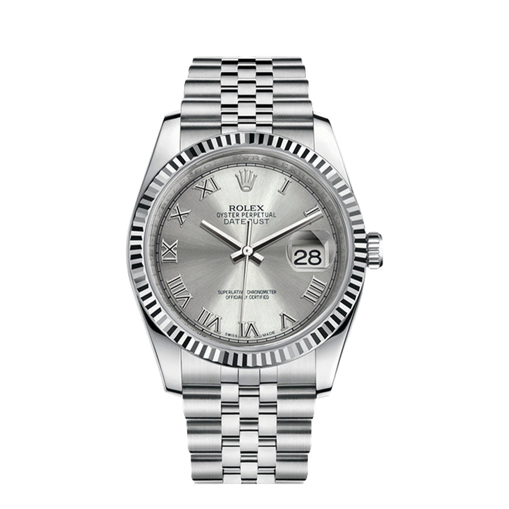 Rolex Datejust 36 Stainless Steel Fluted / Jubilee / Rhodium Roman