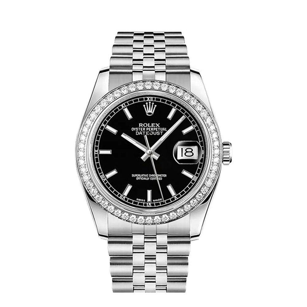 Rolex Datejust 36 Stainless Steel Diamond / Jubilee / Black