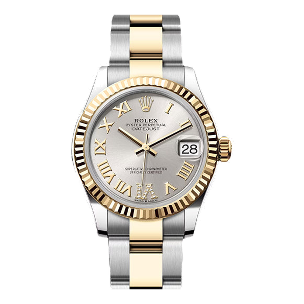 Rolex Datejust 31 Stainless Steel / Yellow Gold / Fluted / Silver - Roman / Oyster
