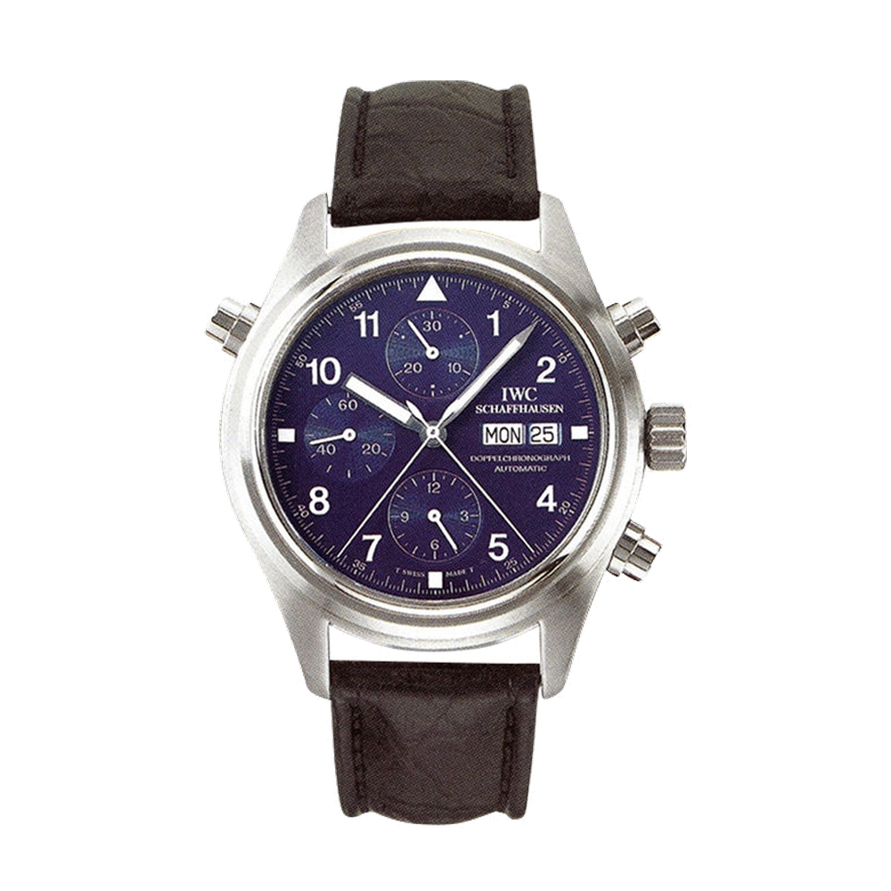 IWC Pilot's Watch Doppelchronograph Platinum / Blue / French