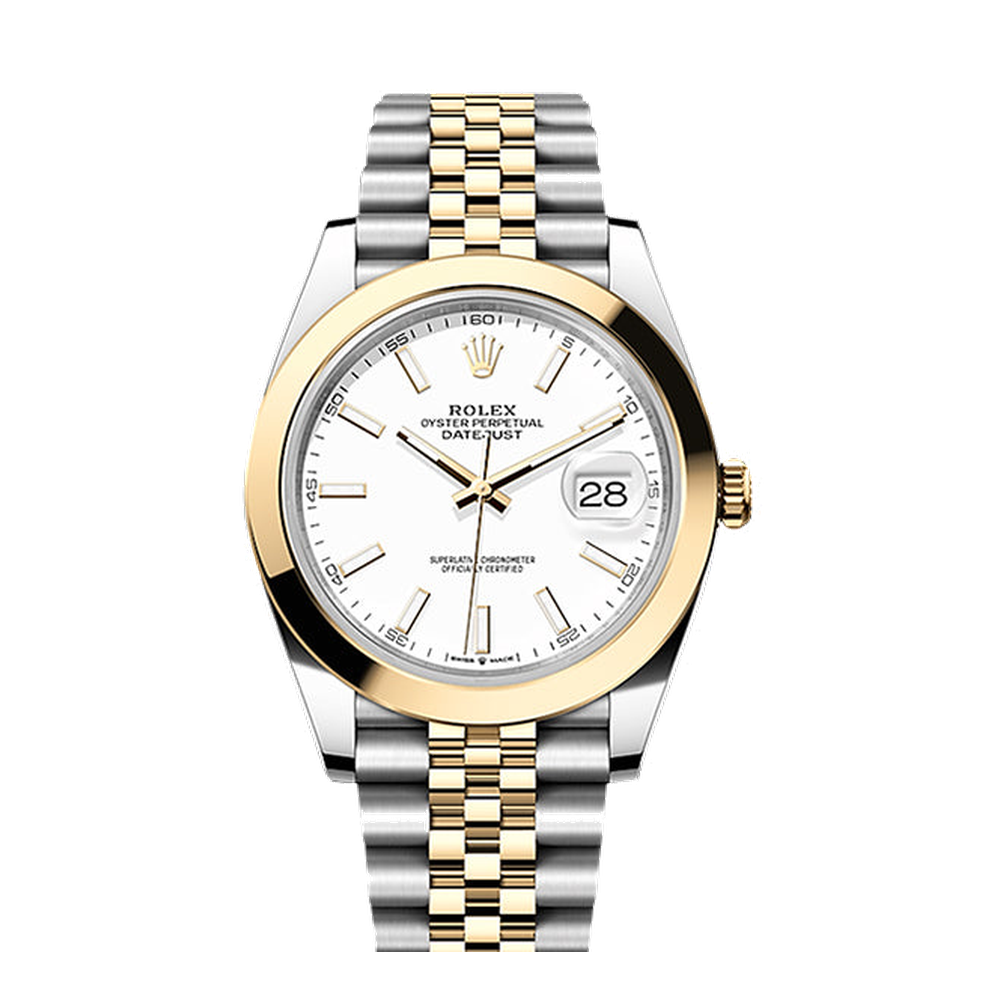 Rolex Datejust 41 Rolesor Yellow Smooth / Jubilee / White
