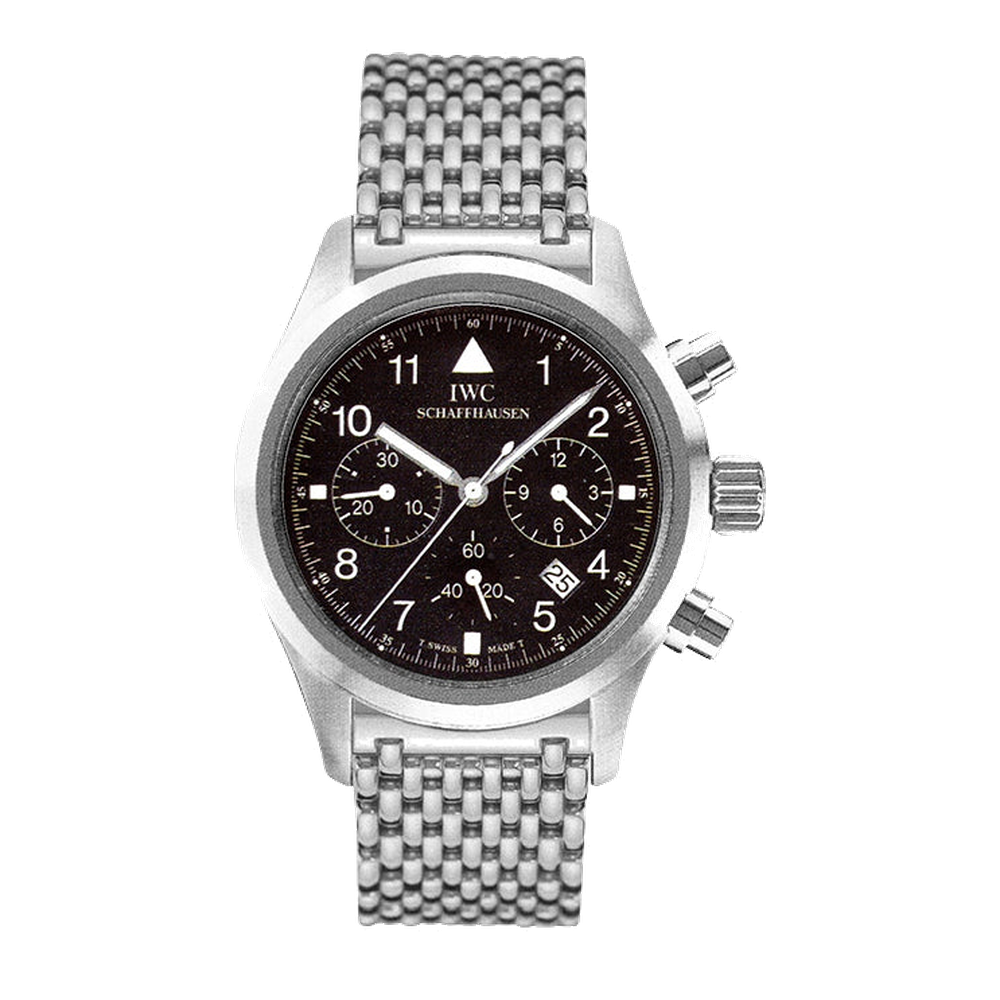 IWC Pilot's Watch Chronograph Mecaquartz Stainless Steel / Black / Bracelet