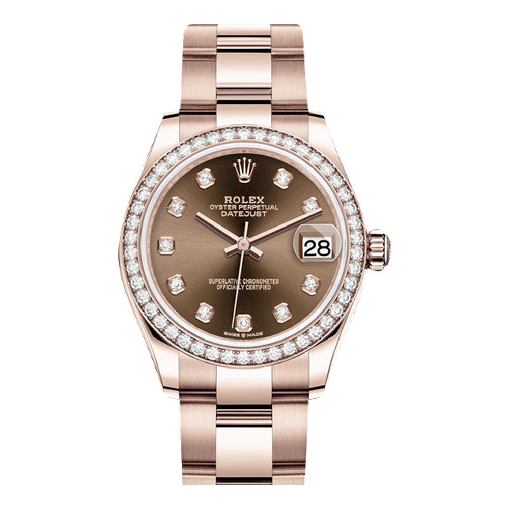 Rolex Datejust 31 Rose Gold / Diamond / Chocolate - Diamond / Oyster