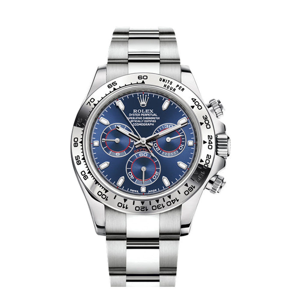 Rolex Cosmograph Daytona White Gold / Blue Blue/Navy Dial Straps