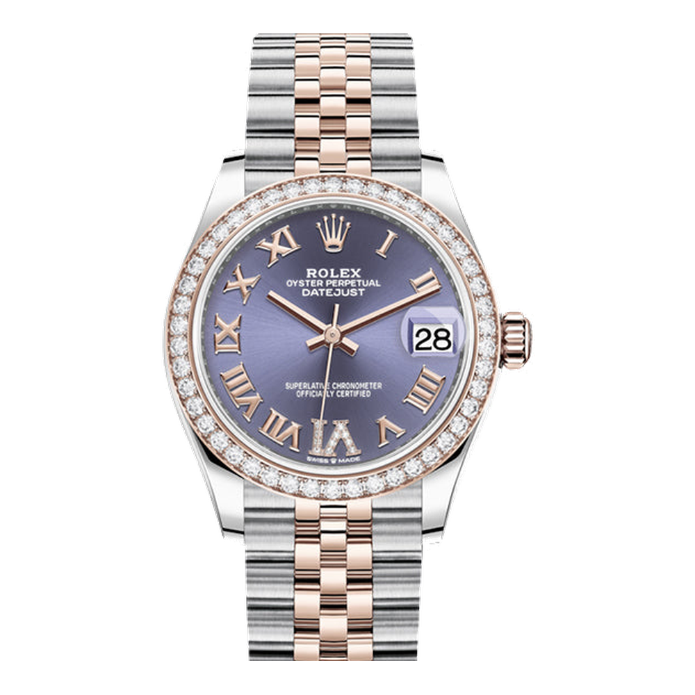 Rolex Datejust 31 Stainless Steel/ Rose Gold / Diamond / Aubergine - Roman / Jubilee