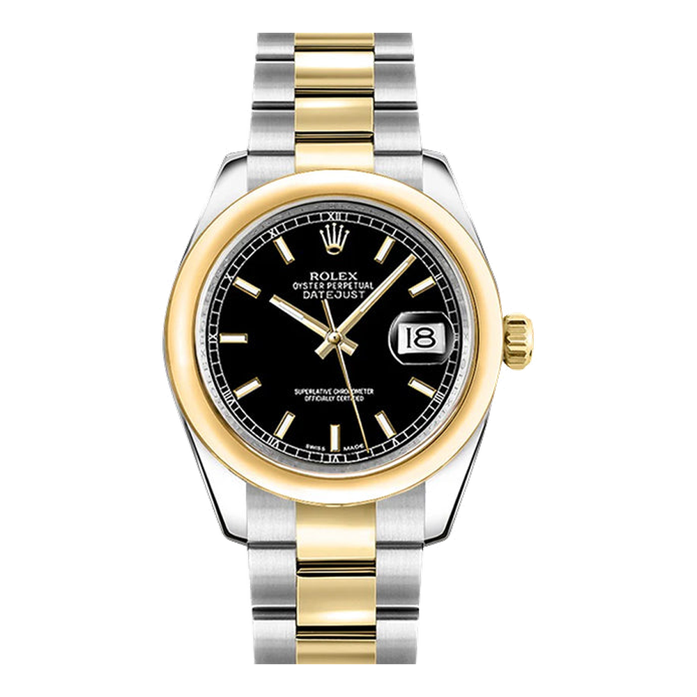 Rolex Datejust 31 Rolesor Yellow Domed / Oyster / Black