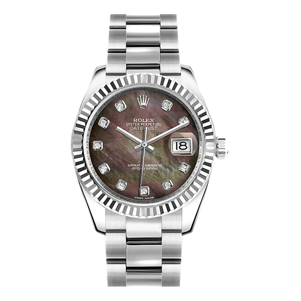 Rolex Datejust 31 Stainless Steel Fluted / Oyster / Black MOP