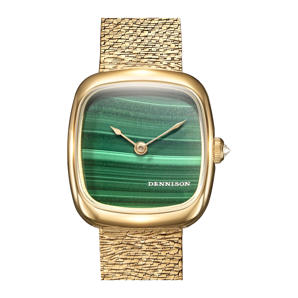 Dennison Mini Malachite In Gold Green Dial Straps